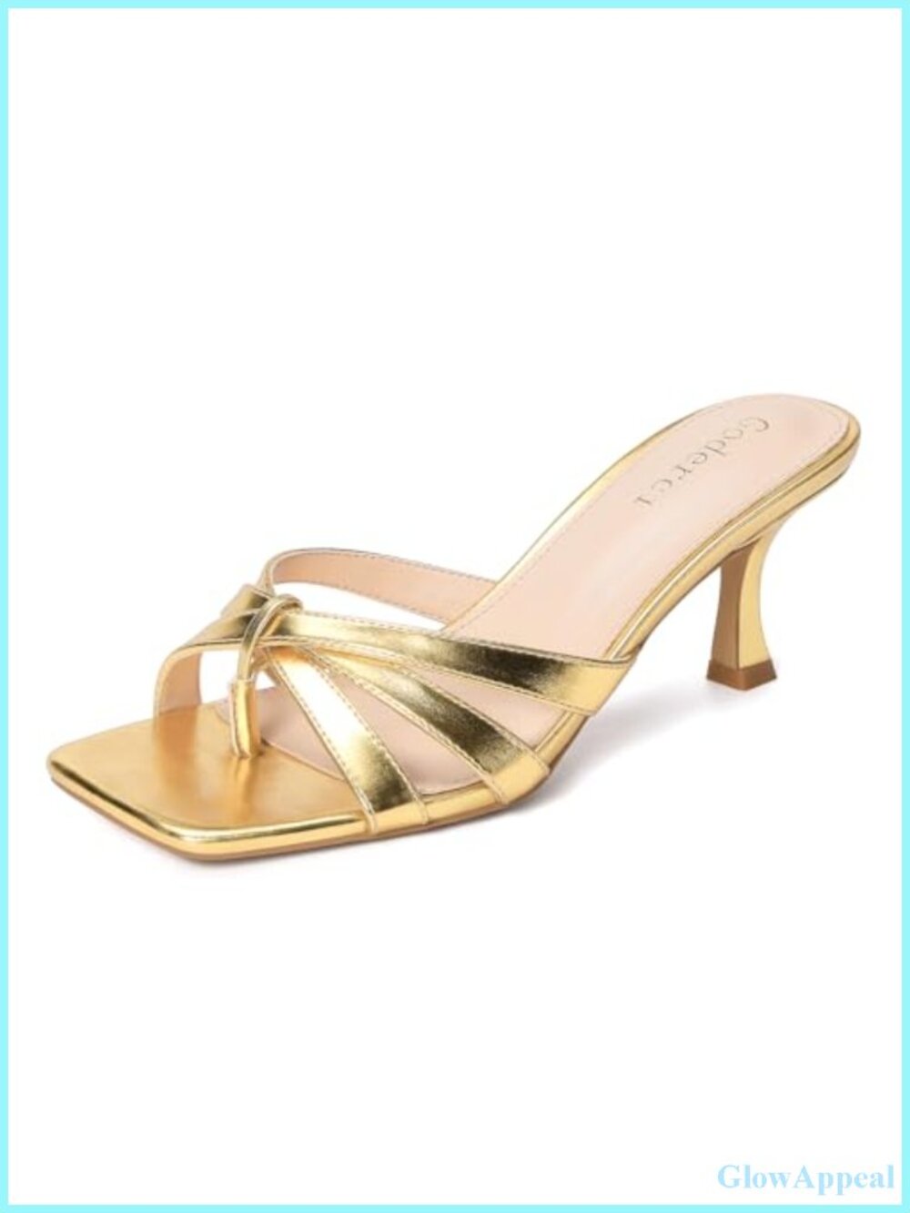 Kitten Heel Strappy Mule Sandals Square Open Toe Slip On Heels